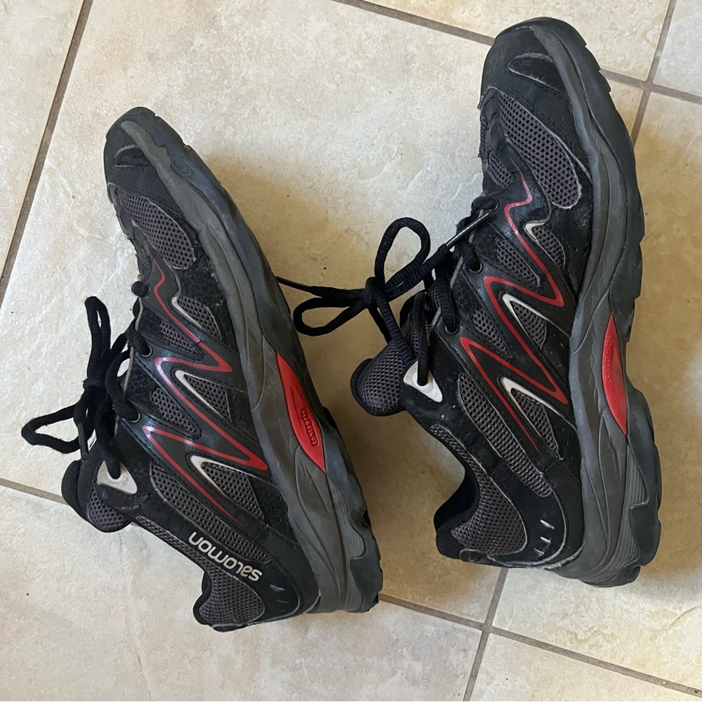 Salomon Rawson Black and Red Athletic Shoes